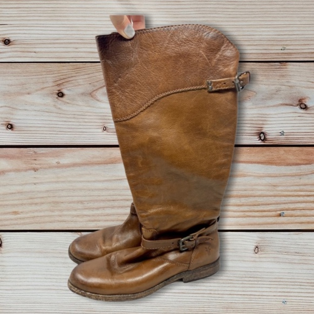 Frye Phillip Tall Harness Boots Brown Size 10B